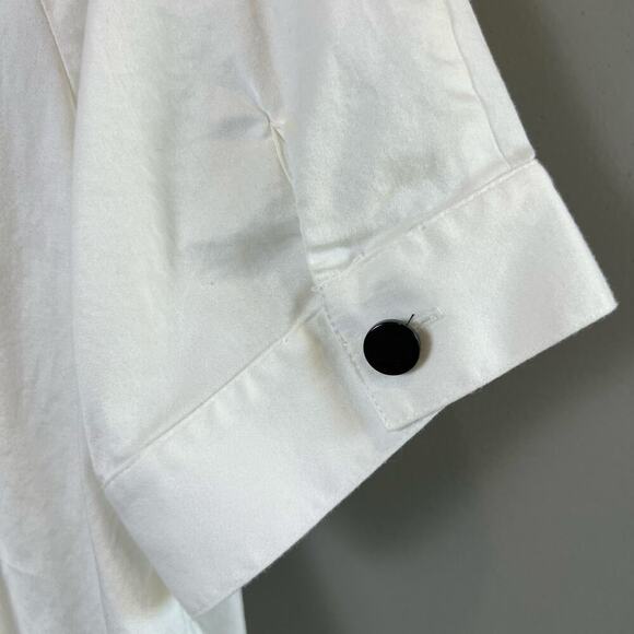 Anne Klein Short Sleeve White Blouse with ruching detail Size 12 - Picture 7 of 10